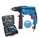 Fixtec FID600K210 Impact Drill Kit with 210-Piece Accessories – 1 Electric Drill for Heavy-Duty Drilling