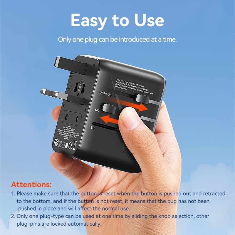 Vention FJEB0 Universal Travel Charging Adapter (20W/18W/18W)
