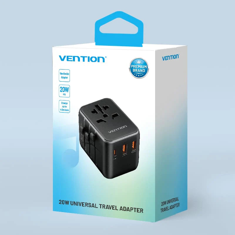 Vention FJEB0 Universal Travel Charging Adapter (20W/18W/18W)