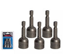 Fixtec FHID13 5-Pcs Magnetic Nut Socket Set – Secure Grip Nut Driver Sockets