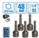 Fixtec FHID13 5-Pcs Magnetic Nut Socket Set – Secure Grip Nut Driver Sockets