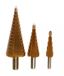 Fixtec FSDK-3 3-Piece Step Drill Bit Set – Metric Sizes, High-Speed Steel for Metal & Sheet Drilling