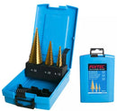 Fixtec FSDK-3 3-Piece Step Drill Bit Set – Metric Sizes, High-Speed Steel for Metal & Sheet Drilling