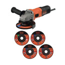 Black+Decker G720P-B5 4.5" 820W Angle Grinder with Discs – Heavy-Duty Power Tool for Cutting & Grinding