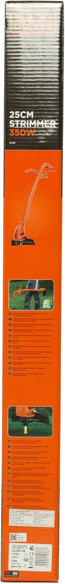Black+Decker GL360 350W 25CM Corded Electric Strimmer – Lightweight Grass Trimmer for Lawn & Garden