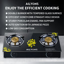 AILYONS GS014-5 2 Burner Gas Cooker Stainless Steel – Compact Design, Efficient Cooking &amp; Durable Build