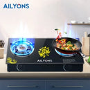 AILYONS GS014-5 2 Burner Gas Cooker Stainless Steel – Compact Design, Efficient Cooking &amp; Durable Build