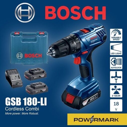 Bosch GSB 180-LI + 23 Accessories Professional Cordless Impact Drill (06019F83L1)