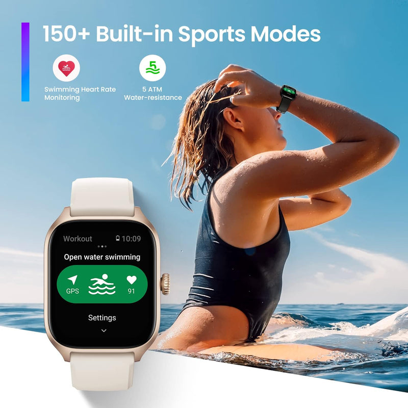 Amazfit GTS 4 Smart Watch 43mm Alexa Built-In, GPS, Bluetooth Calls & Text, 8-Day Battery Life, Heart Rate & Sleep Tracking, AI Fitness App & 150+ Sports Modes