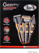 Geemy GM-595 3 in 1 Rechargeable Shaver and Trimmer Set Beard Nose & Ear trimmer