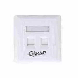 Giganet 2-port Single-Gang Shuttered Keystone Faceplate (GN-FP-02)