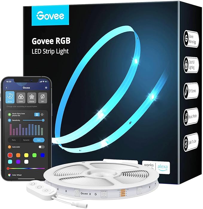 Govee LED Strip Lights 5m, Smart RGB LED Lights WiFi App Control