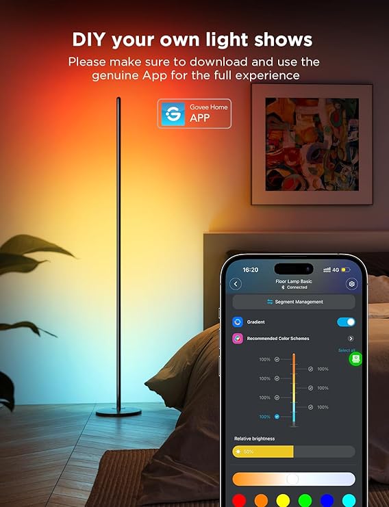 Govee RGBICW Smart Corner Floor Lamp