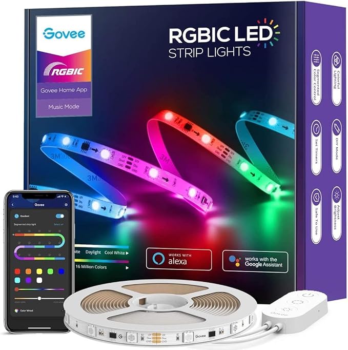 Govee RGBIC Basic Wi-Fi + Bluetooth LED Strip Lights (5 Meter)
