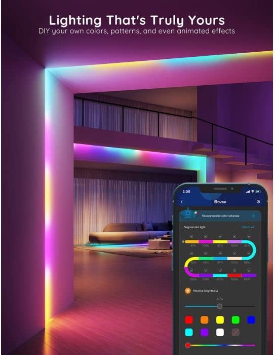 Govee RGBIC Basic Wi-Fi + Bluetooth LED Strip Lights (5 Meter)