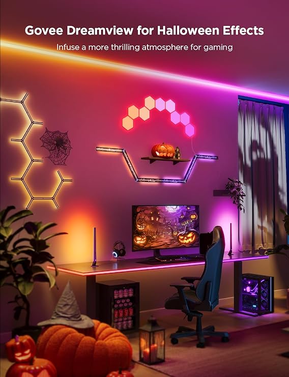 Govee RGBIC Gaming Lights, 3M Neon Rope Lights Soft Lighting