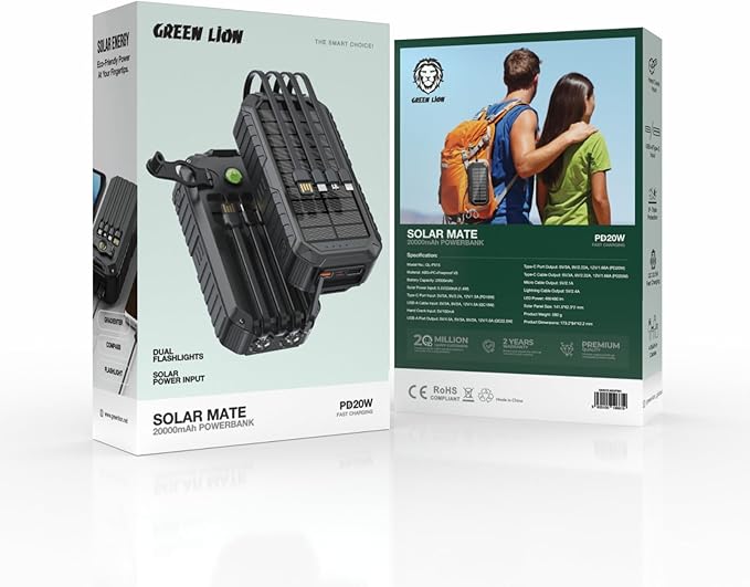 Green Lion Solar Mate 20000mah Power Bank