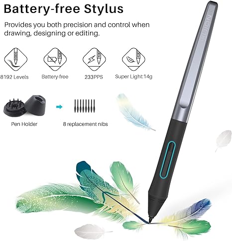 Huion Inspiroy H1060P Graphics Tablet with Battery-Free Stylus and Tilt Response