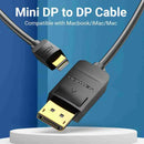 Vention HAABG Mini DisplayPort (Mini DP) to DisplayPort Cable 1.5M – High-Definition Video & Audio Cable for MacBook, Laptop & Monitor