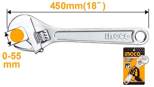 Ingco  HADW131182 Adjustable Wrench 18"