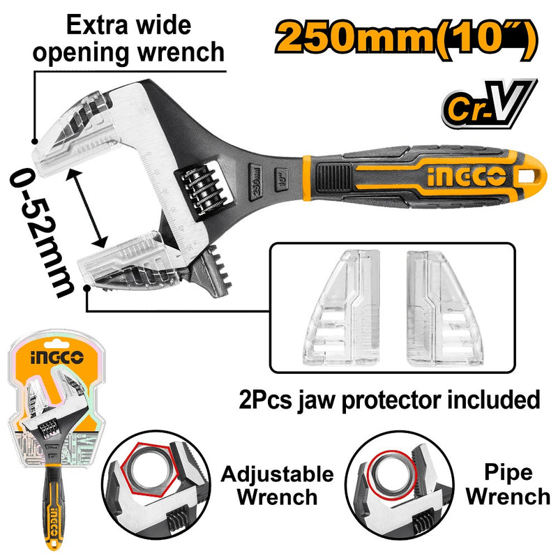 Ingco HADWG0810 2 IN 1 adjustable wrench 10"(250mm)