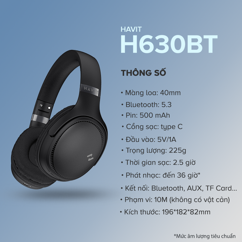 Havit H630BT PRO Active Noise Cancelling Headphones Foldable Over Ear ANC Headset Handsfree Comfortable Travel Wireless Headsets