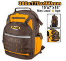 Ingco HBP01028 8kg Tool Backpack – Heavy-Duty Electrician & Technician Tool Bag