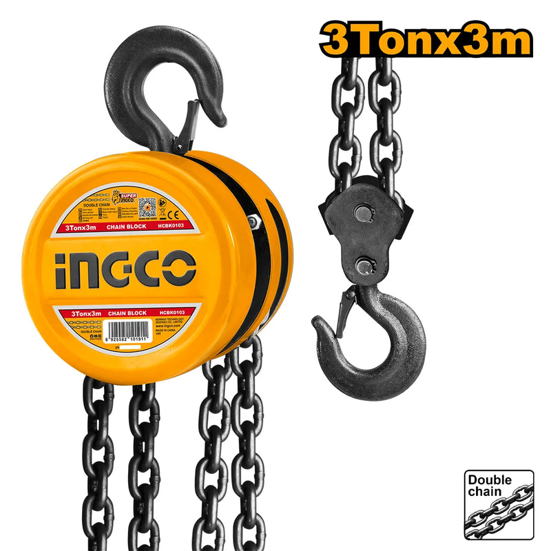 Ingco HCBK0103 Chain Block 3 Tonnes