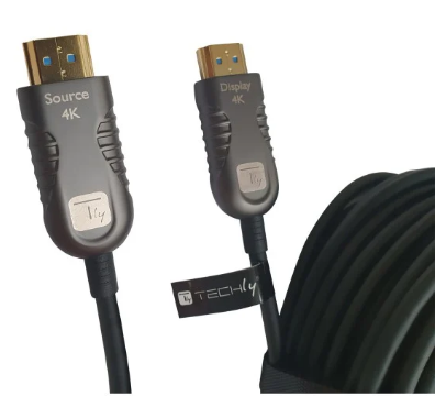 Infobit HDMI 2.0 Active Optical Cable – AOC-HDMI-F20, Type A to A Fixed Version, 20M (65FT), 4K60 High-Speed HDMI 