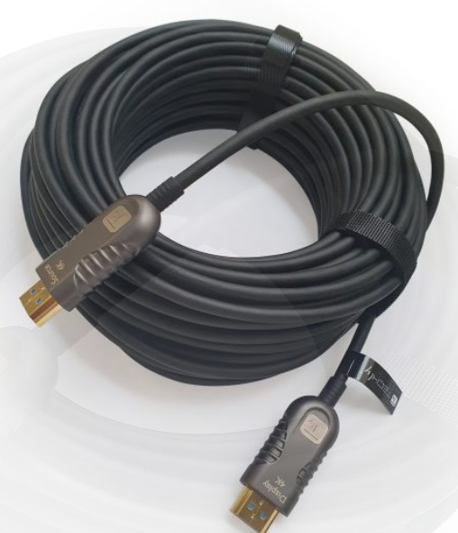 Infobit 20M HDMI 2.0 Active Optical Cable – Type A to A, 4K60 UHD, Fixed Version (65FT) – High-Speed HDMI 
