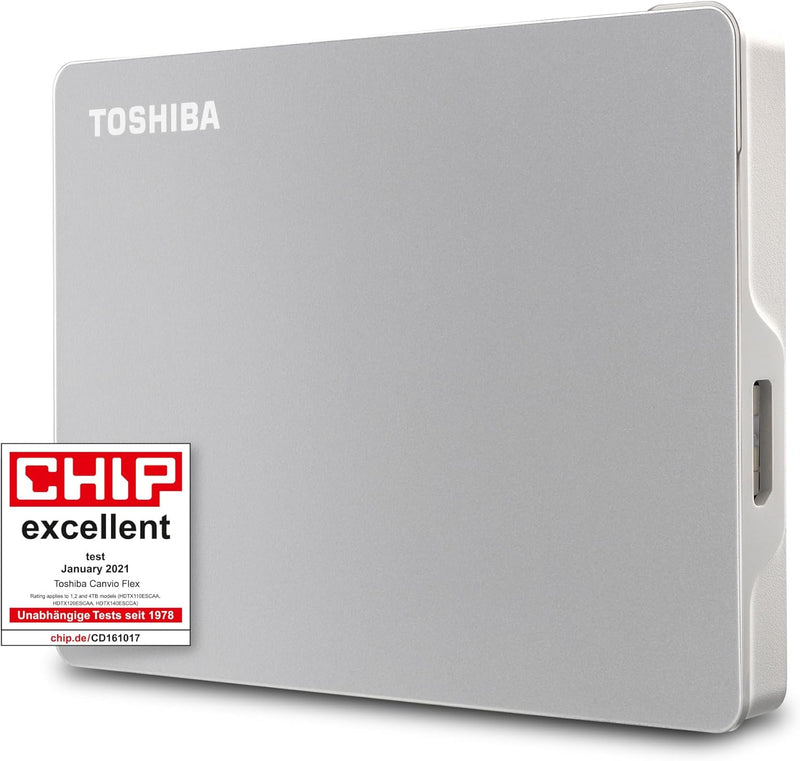 Toshiba 1TB Canvio Flex 2.5" Type-C Portable External Hard Drive - Compatible with Most USB-C and USB-A Devices; Smartphones, Mac, Windows, Tablets (HDTX110ESCAA)