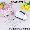 Scarlett HE133 300W Super Hand Mixer – Compact Kitchen Appliance with 5 Speeds, Whisk &amp; Dough Hooks, Easy Grip Design for Baking &amp; Cookin