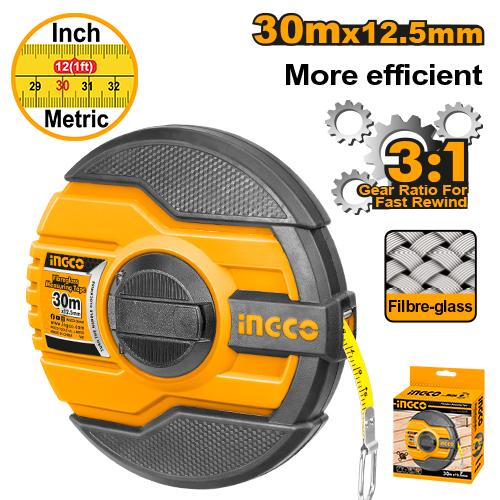 Ingco HFMT8330 Fibreglass measuring tape 30mx12.5mm