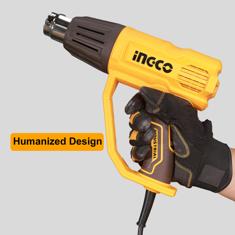 Ingco HG200078 Heat Gun - 2000W, Variable Temperature, Adjustable Airflow