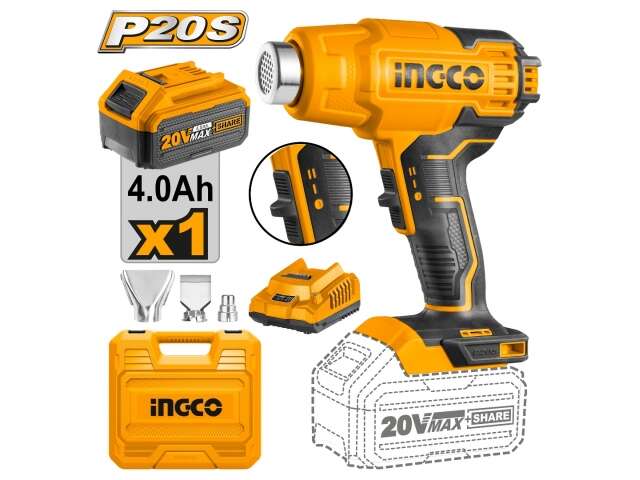 Ingco HGLI20025 20V Lithium-Ion Heat Gun