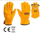Ingco HGVC02 Leather Work Gloves Size 10 – Heavy-Duty Protective Safety Gloves for Construction & Industrial Use