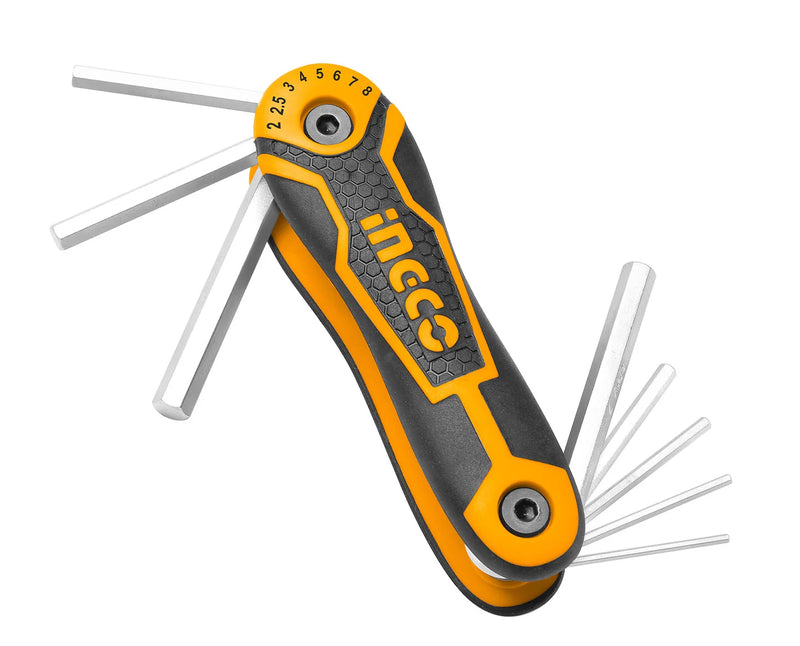 Ingco HHK14081 8pcs Foldable Hex Allen Key Wrench Set