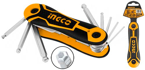 Ingco HHK14082 8pcs ball point hex key set( Pocket) 2mm