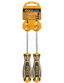 Ingco HKSD0248 2pcs Screwdriver Set – Durable Flat & Phillips Screwdrivers for Home & Workshop