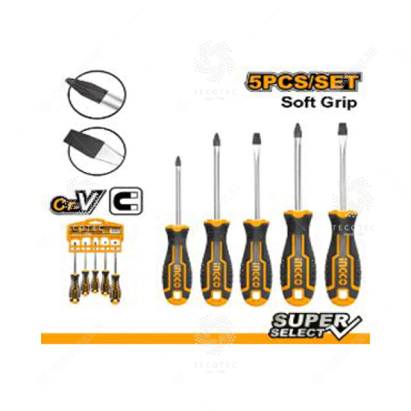 Ingco HKSD0528 5 pcs screwdriver set new design