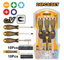 Ingco HKSDB02482 24-Piece Screwdriver & Bits Set – Magnetic Tips, CR-V Steel, Professional Hand Tool Kit