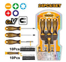 Ingco HKSDB02482 24-Piece Screwdriver & Bits Set – Magnetic Tips, CR-V Steel, Professional Hand Tool Kit