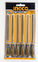 Ingco HKTF63 6-Piece File Set – Heavy-Duty Steel Hand Files for Wood, Metal & Workshop Use