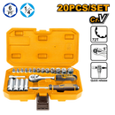 Ingco HKTS14201 20 Pcs 1/4 Inch Socket Set