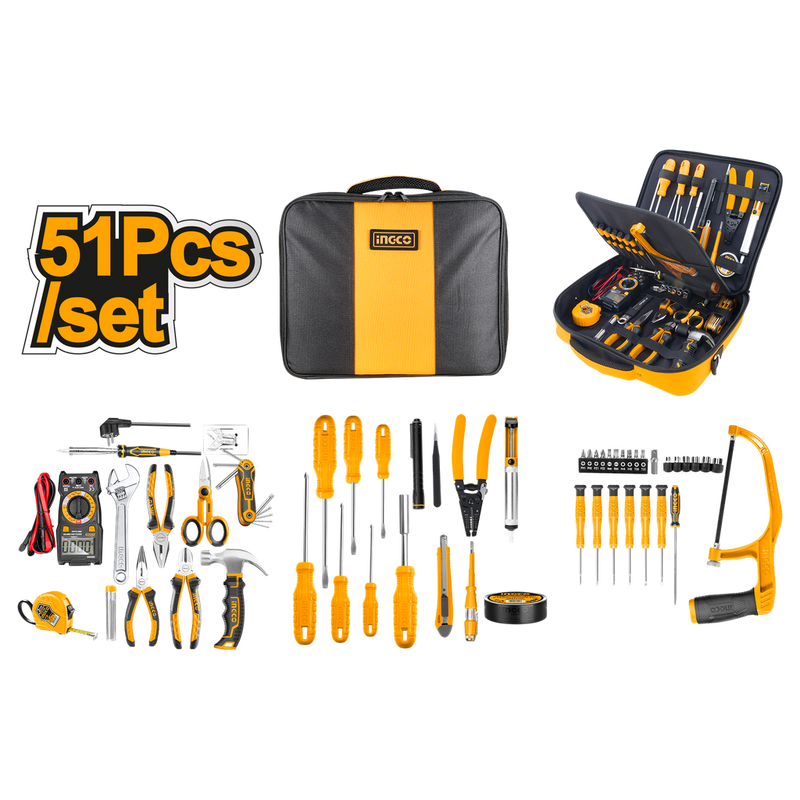 Ingco HKTTS0511 51pcs Telecom Hand Tools Set Toolkit