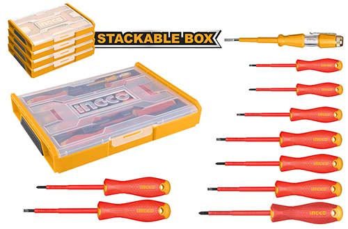 Ingco HKTV01S101 10 Pcs Insulated hand tools set