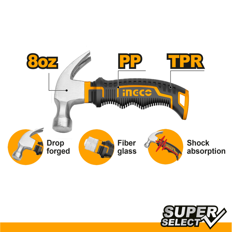 Ingco HMCH80808D Straight Claw Hammer