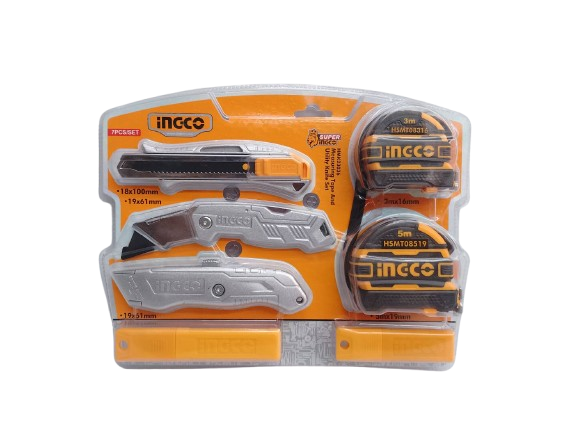 INGCO HMK23036 Measuring Tape and Utility Knife Set