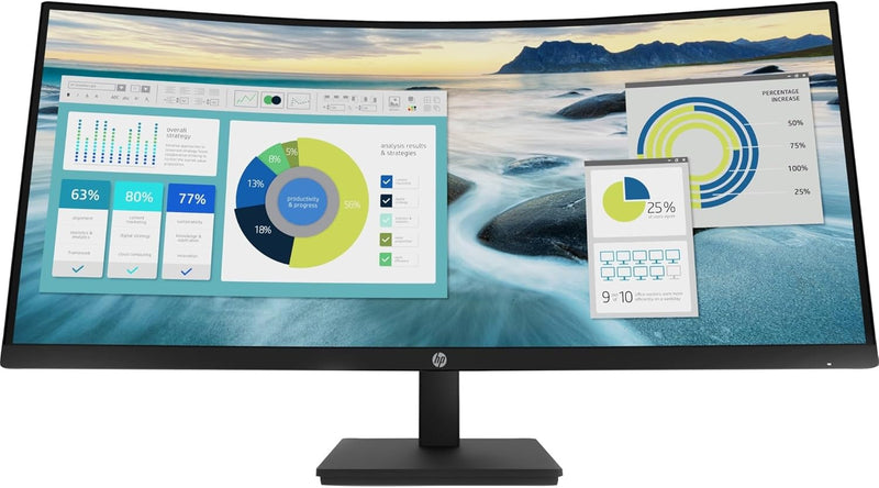 HP P34hc G4 WQHD USB-C Curved Monitor, 1 SuperSpeed USB Type-C 5Gbps signaling rate 1 HDMI 2.0 (21Y56AS)