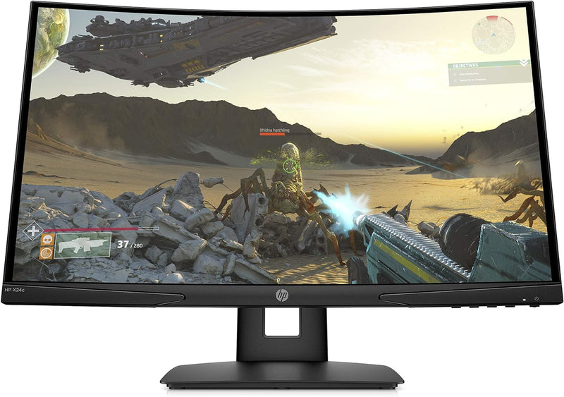 HP X24c Gaming Monitor, 24 Inch, 1500R Curved Gaming Monitor